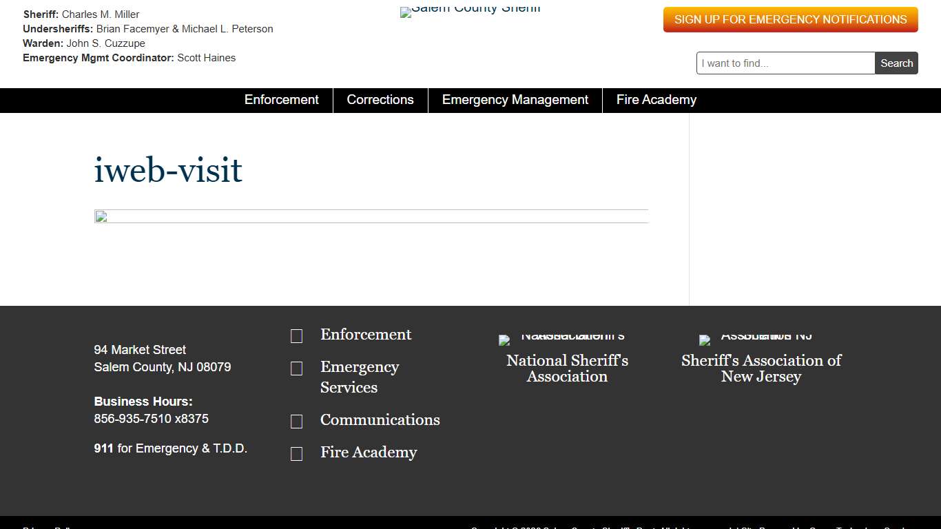 iweb-visit | Salem County Sheriff's Office